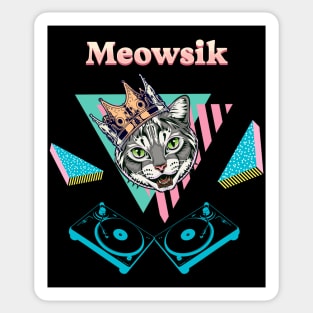 Retro Meowsik-Cat and Music lovers- Sticker